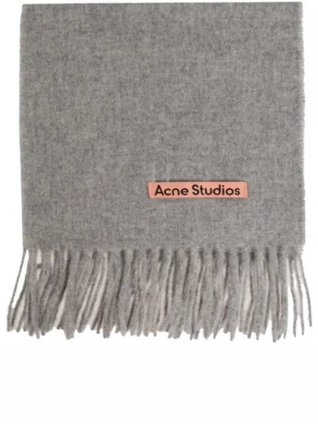 Wool Fringe Scarf Light Grey Melange - ACNE STUDIOS - BALAAN 2