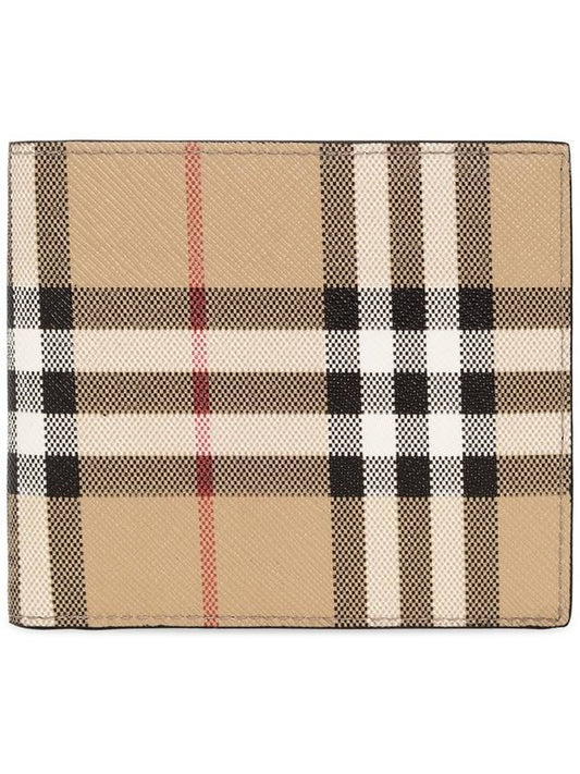 Check Pattern Half Halfwallet Beige - BURBERRY - BALAAN 1