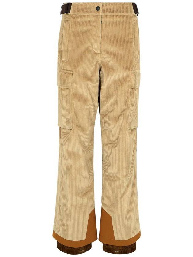 Moncler Grenoble Beige Velvet Pants - MONCLER - BALAAN 1