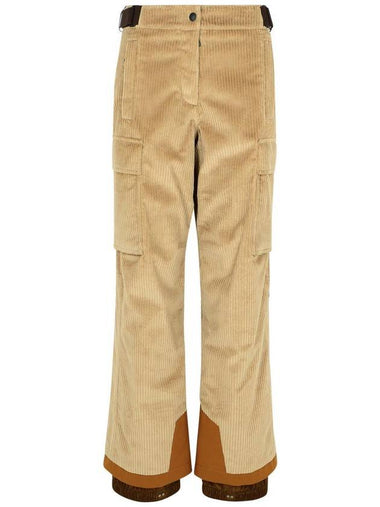 Moncler Grenoble Beige Velvet Pants - MONCLER - BALAAN 1