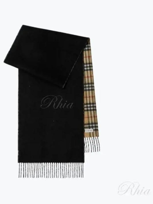 Check Cashmere Scarf Black - BURBERRY - BALAAN 2