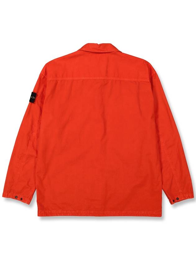 Brushed Organic Cotton Overshirt Jacket Red - STONE ISLAND - BALAAN 3