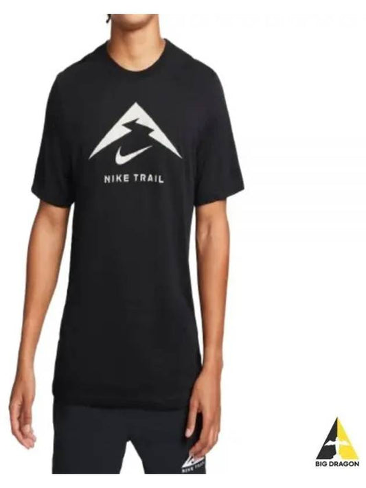 Men's Dri Fit Trail Logo Short Sleeve T-Shirt Black - NIKE - BALAAN 2