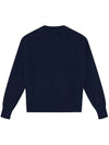 Men's Big Heart Embroidered Logo Knit Top Navy - AMI - BALAAN 3