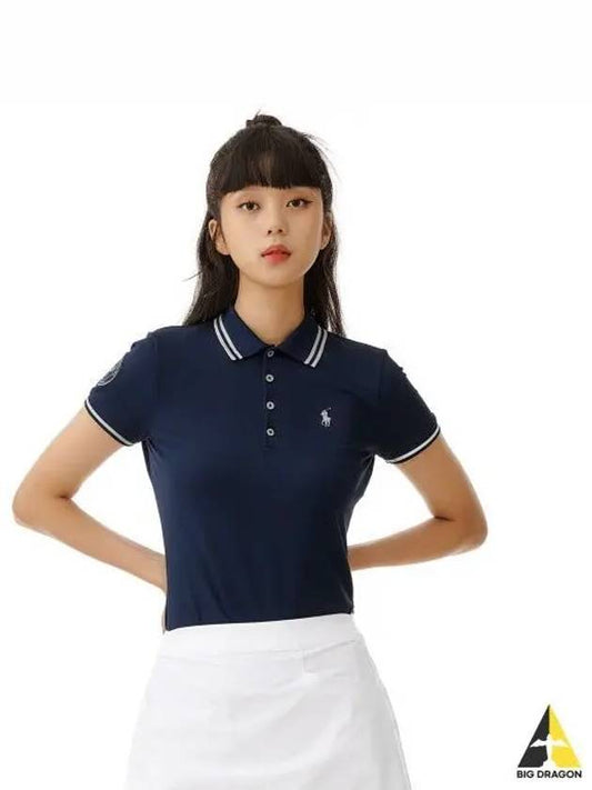 W Wimbledon Pique Polo Shirt Navy - POLO RALPH LAUREN - BALAAN 1