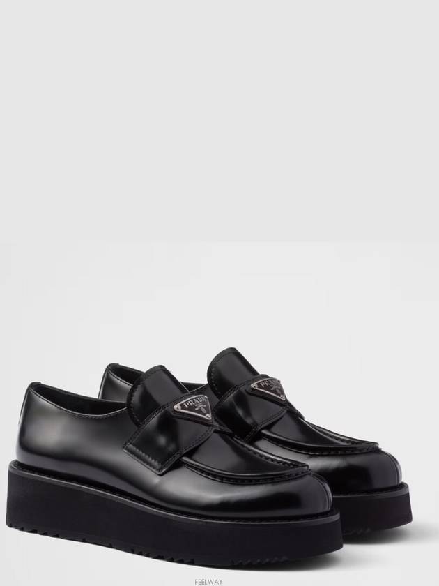 Brushed Leather Loafers Black - PRADA - BALAAN 2