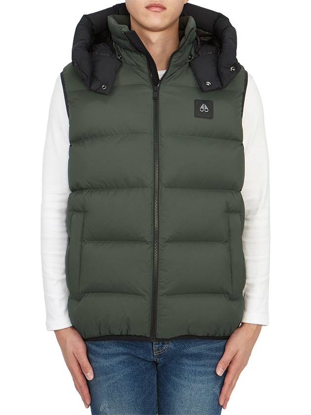 Logo Patch Hoodie Padding Vest Green - MOOSE KNUCKLES - BALAAN 3