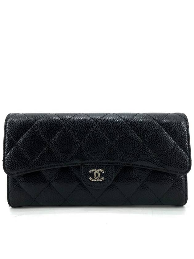 Classic caviar silver flap long wallet - CHANEL - BALAAN 2