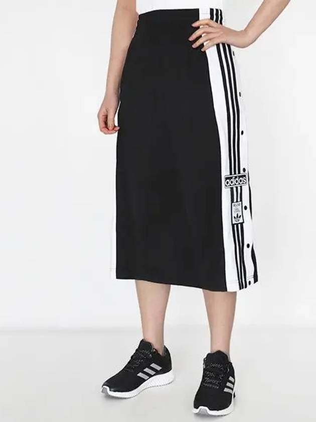 Adibreak 3 Stripe Midi A-Line Skirt Black - ADIDAS - BALAAN 2