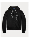 Embroidered Logo Zip Up Hoodie Black - POLO RALPH LAUREN - BALAAN 2