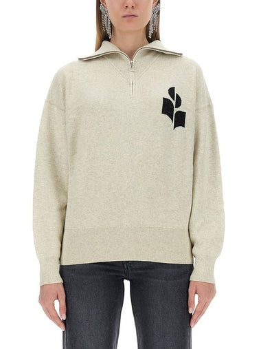 Azra logo half zip up knit - ISABEL MARANT - BALAAN 1