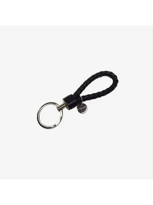 Intrecciato Leather Key Holder Black - BOTTEGA VENETA - BALAAN 2