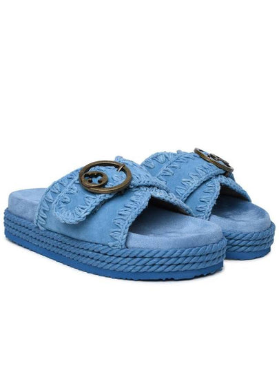 Mou 'Rope' Blue Suede Sandals - MOU - BALAAN 2