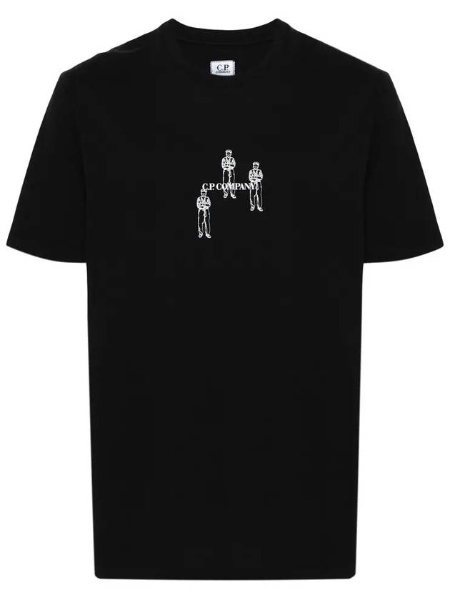 30/1 Jersey Relaxed Graphic Short Sleeve T-Shirt Black - CP COMPANY - BALAAN 2