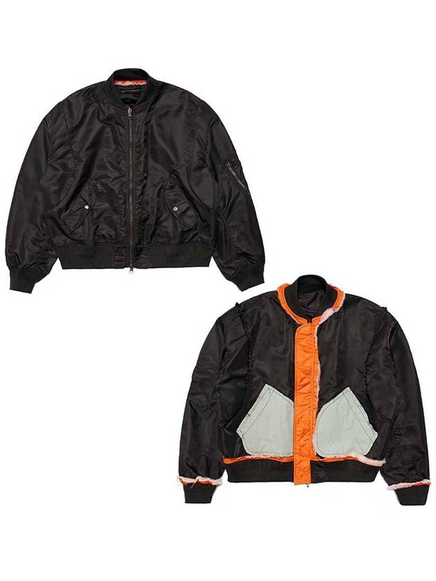 Unisex SA Reversible MA 1 Bomber Jacket Black - SMITH ARMOR - BALAAN 3