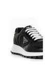 Prax 01 Re-Nylon Brushed Leather Low-Top Sneakers Black - PRADA - BALAAN 5