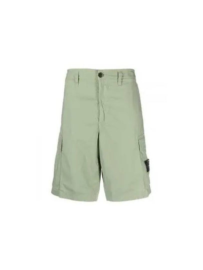 Men's Logo Patch Cargo Shorts Sage Green - STONE ISLAND - BALAAN 2