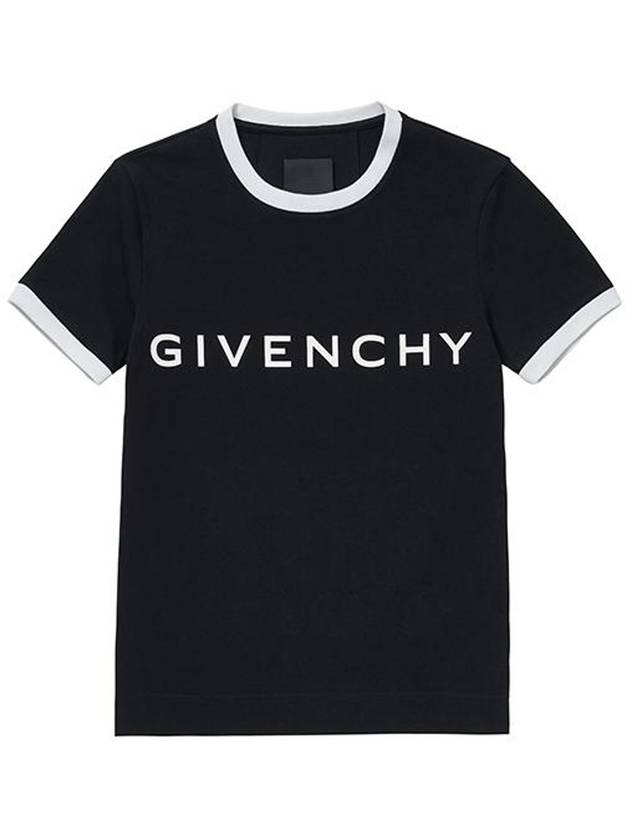 Archetype Slim Fit Cotton Short Sleeve T-Shirt Black - GIVENCHY - BALAAN 4