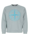 Garment Dyed Stitches Four Print Crewneck Sweatshirt Sky Blue - STONE ISLAND - BALAAN 2