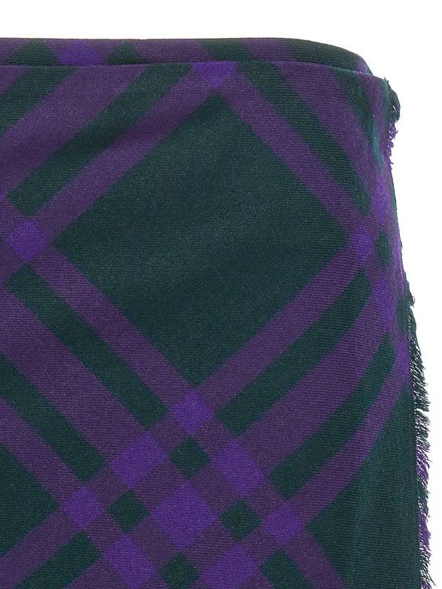 Vintage Check Wool A-Line Skirt Deep Royal - BURBERRY - BALAAN 4