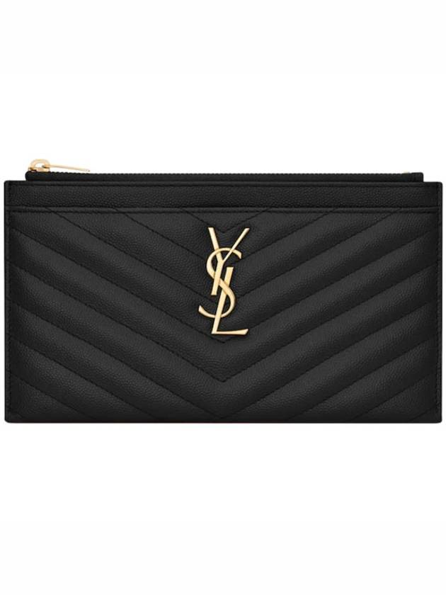 Monogram Quilted Bill Pouch Clutch Bag Black - SAINT LAURENT - BALAAN 2