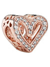 sparkling freehand heart charm rose gold - PANDORA - BALAAN 1