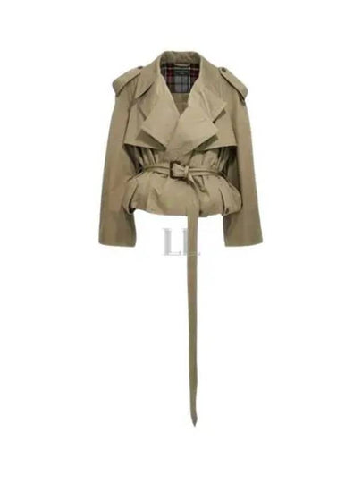 Fold Cotton Twill Short Trench Coat Beige - BALENCIAGA - BALAAN 2