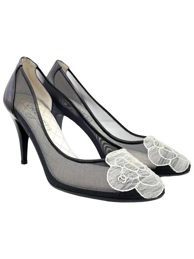 Camellia see through heel 37 5 black 1ET0380 - CHANEL - BALAAN 1