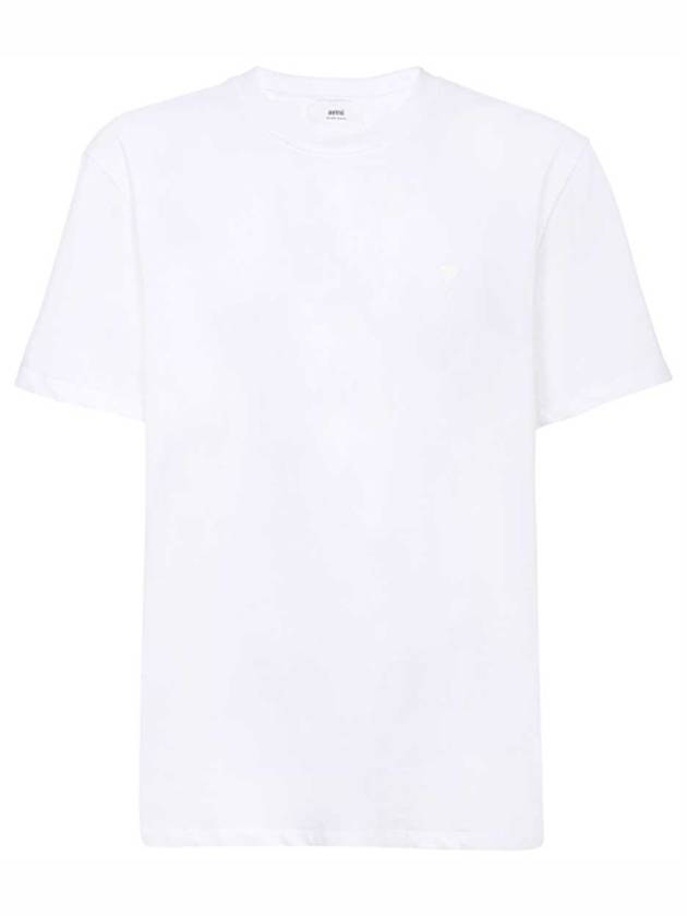 Heart Logo Cotton Short Sleeve T-Shirt White - AMI - BALAAN 2