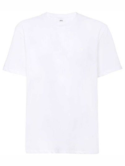 Heart Logo Cotton Short Sleeve T-Shirt White - AMI - BALAAN 2