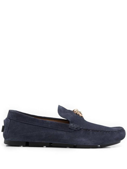 Medusa Classic Suede Driving Shoes Navy - VERSACE - BALAAN 2