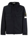 Cotton Twill Stretch Hooded Jacket Navy - STONE ISLAND - BALAAN 2