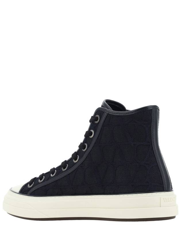 Toile Iconographe Total Loop High Top Sneakers Black - VALENTINO - BALAAN 4