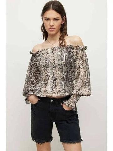 Lara Noche Top WM295W 9 Melange Brown - ALLSAINTS - BALAAN 1