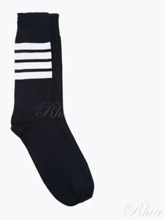 Men's Diagonal Light Weight Midi Socks Navy - THOM BROWNE - BALAAN 2