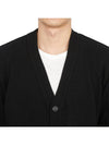 Lambswool GRS Buttoned Cardigan Black - CP COMPANY - BALAAN 6