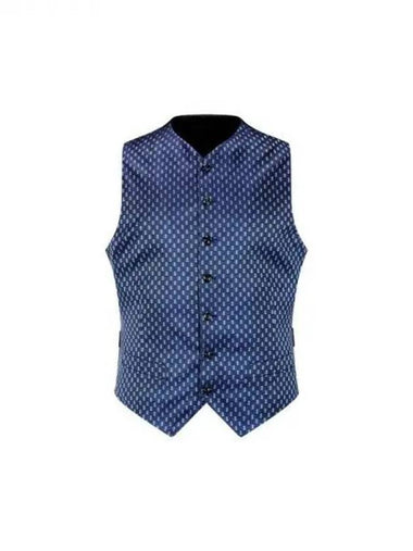 Men s Patterned Silk Single Vest Light Navy 270744 - GIORGIO ARMANI - BALAAN 1