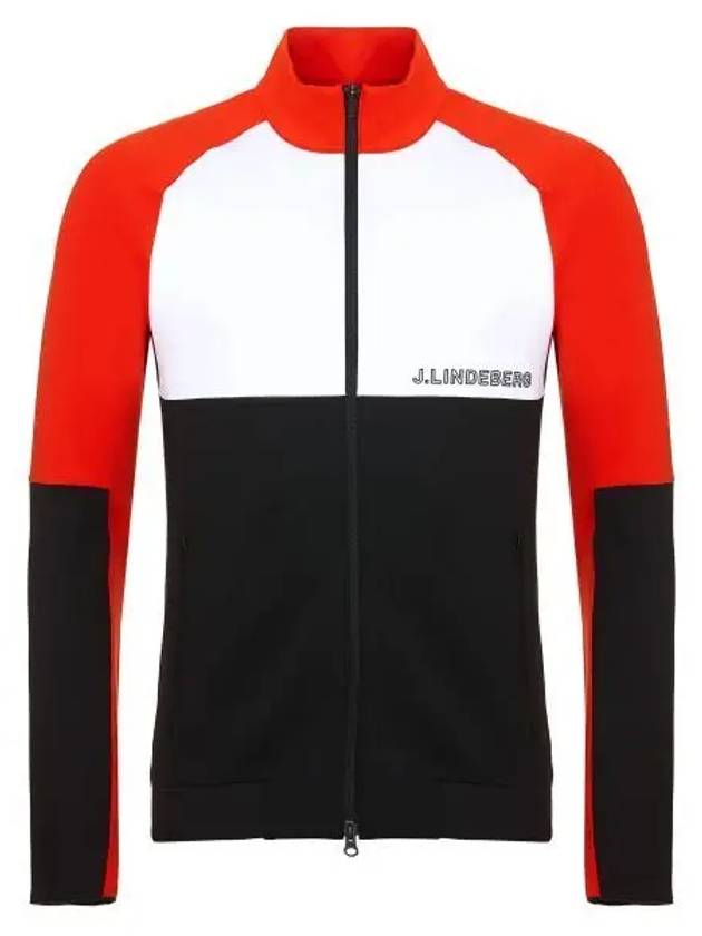 Lazarus Mid Layer Zip-Up Jacket Red Black - J.LINDEBERG - BALAAN 2