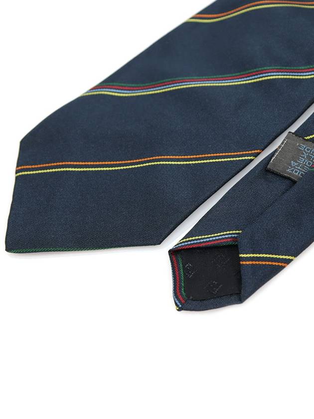 100 silk navy striped pattern tie - FENDI - BALAAN 4