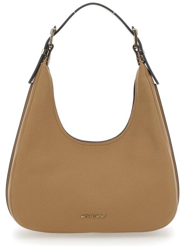 'Nolita' Beige Shoulder Bag With Logo Lettering On The Front In Hammered Leather Woman - MICHAEL KORS - BALAAN 1