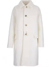 Single Wool Shearling Coat White - BOTTEGA VENETA - BALAAN 2