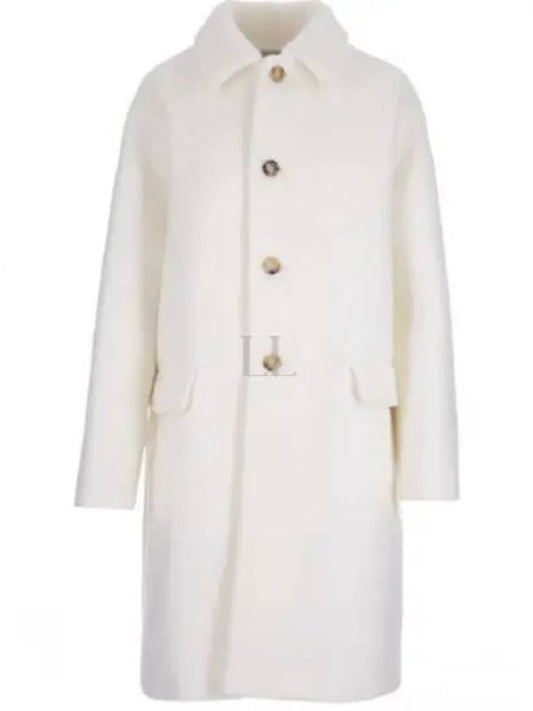 Single Wool Shearling Coat White - BOTTEGA VENETA - BALAAN 2