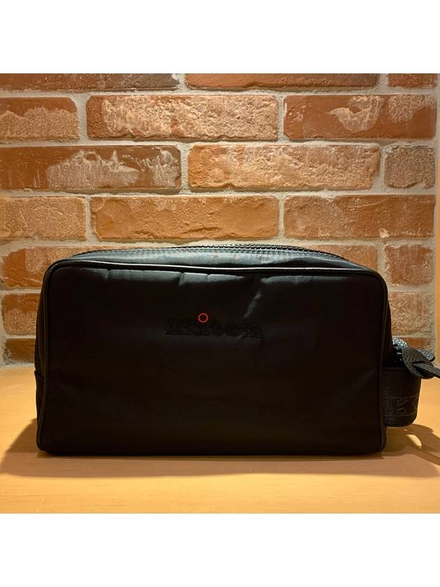 Logo Pouch Clutch Bag Black - KITON - BALAAN 2