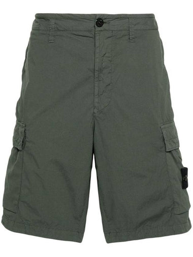 Light Stretch Cotton Bermuda Shorts Dark Green - STONE ISLAND - BALAAN 1