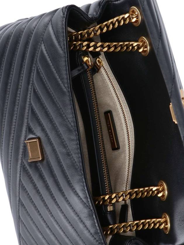 Kira Chevron Convertible Shoulder Bag Black - TORY BURCH - BALAAN 5