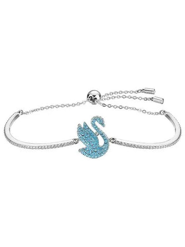 Iconic Swan Rhodium Plated Bracelet Blue - SWAROVSKI - BALAAN 1