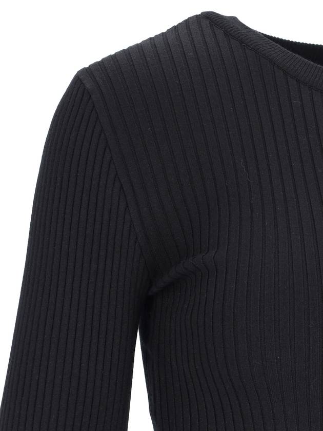 Shoulder Snap Rib Knit Top Black - COURREGES - BALAAN 6