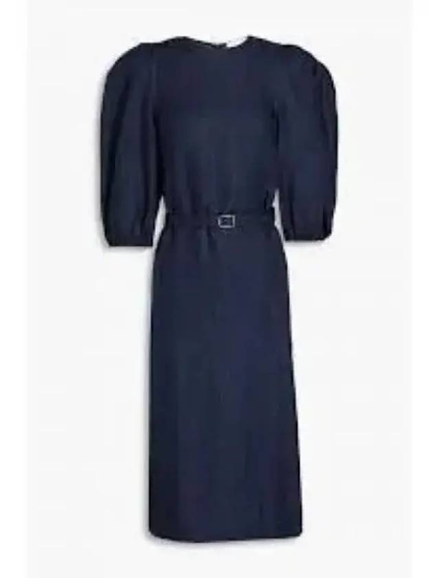 Women's Balloon Sleeve Midi Dress Navy - CHLOE - BALAAN 2