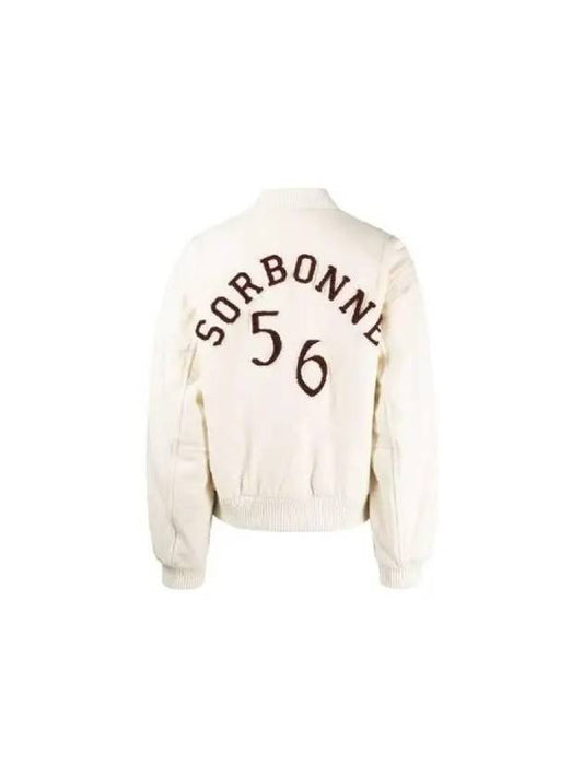 Wales Bonner Women s Jacket Blazer Logo Detail Wool Bomber WA23JA05 WO07 IVORY - WALES BONNER - BALAAN 2