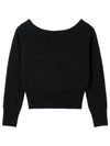 Off Shoulder Knit Top Black - ALEXANDER MCQUEEN - BALAAN 2